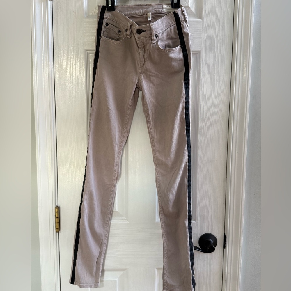 rag & bone Tan Jeans with Black Stripe